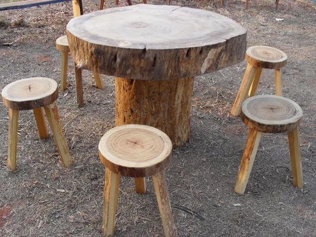 troncos de madeira para decorar a casa