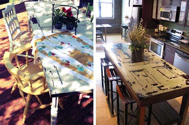 Transformar uma porta de madeira em uma mesa