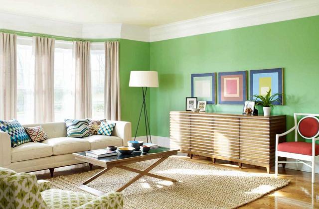 O verde é muitas vezes usado para decorar as casas