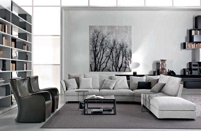 Iluminação implantada em diferentes partes da sala