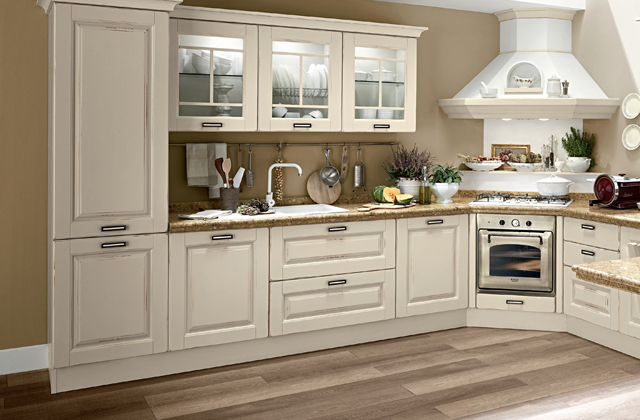 Uma cozinha com um design moderno