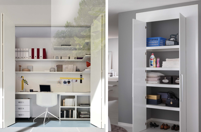 um guarda-roupa de tamanhos meio