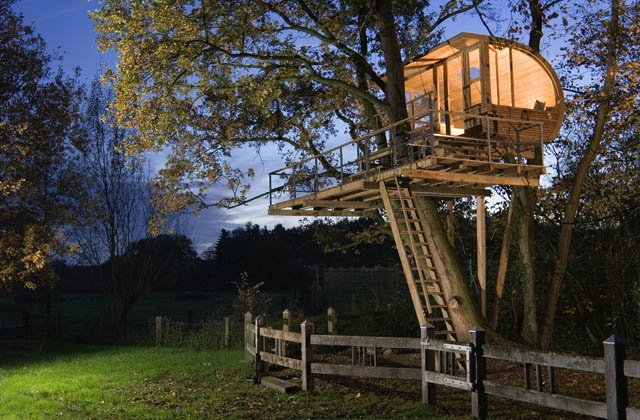 Voltar a ser criança dormindo na casa da árvore