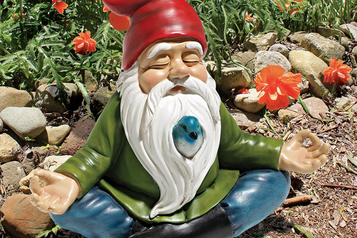 O gnomo do jardim na versão zen